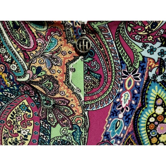Tommy Hilfiger Womens Multicolor Paisley Psychedelic Dress A-Line 3/4 Sleeve Sz6 - Picture 3 of 7
